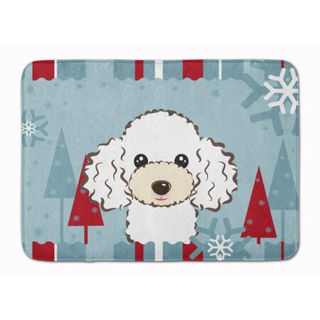 Carolines Treasures Winter Holiday White Poodle Machine Washable Memory Foam Mat BB1753RUG